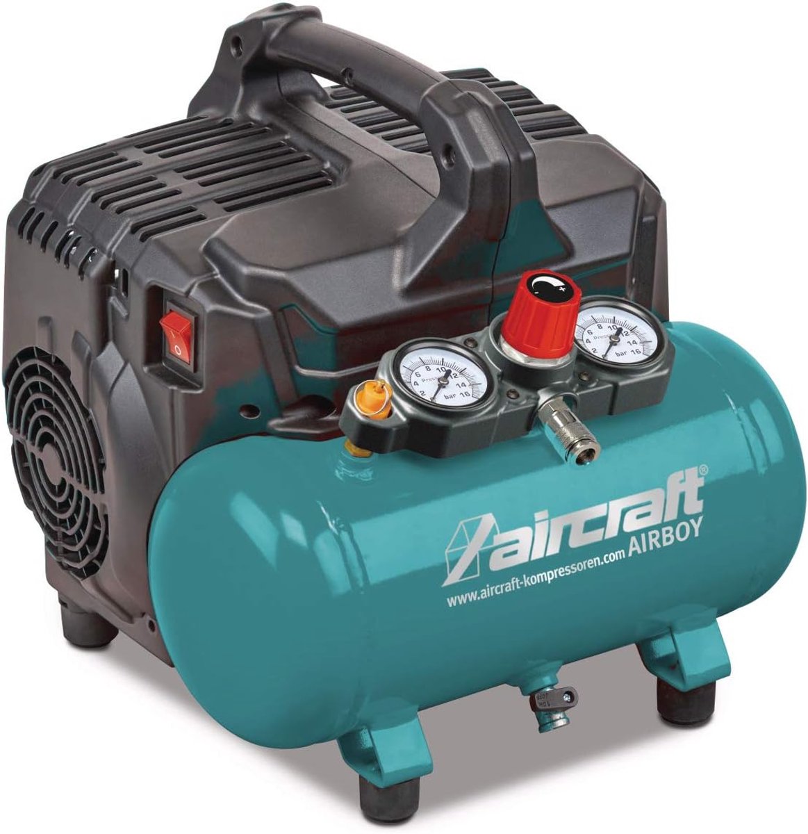 Stille Compressor - Olievrije Pomp - Klusjes Binnen - Lage Geluidsniveau - 6 Liter Tank - Zwart