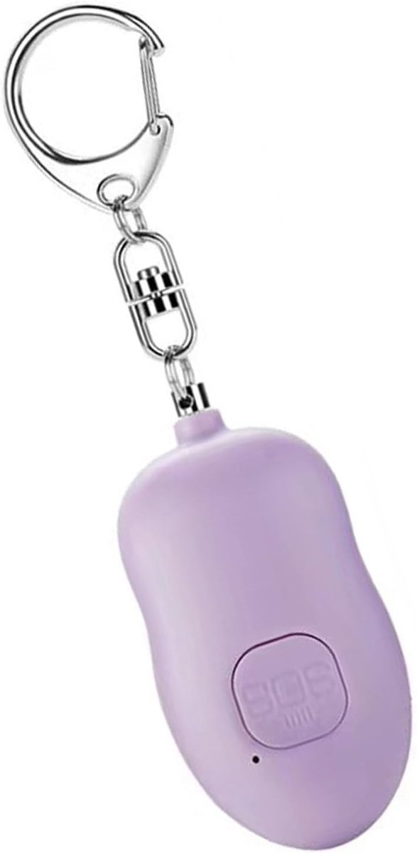 Persoonlijk Alarm Apparaat - Sleutelhanger Beveiliging - Veiligheid Onderweg - 140dB Geluid - 75x40mm - Paars