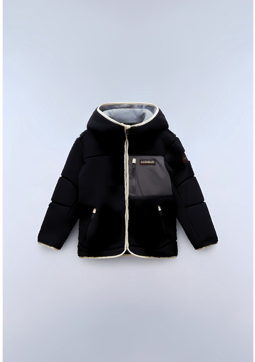 Napapijri kinderfleecehoodie K Yupik Fzh 3 NP0A4HG1 -134-140 Zwart