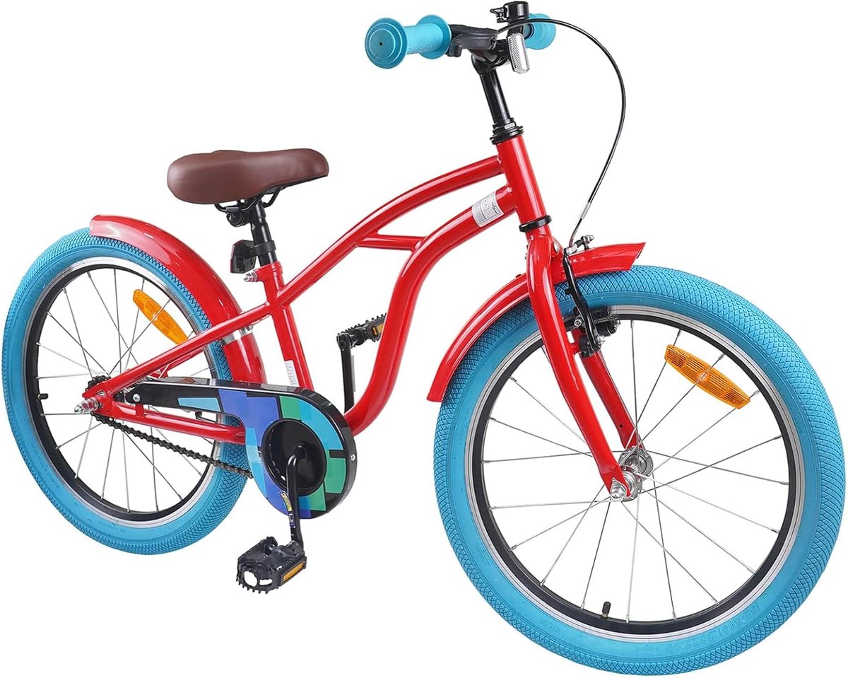 Kinderfiets - Jeugdfiets Meisjes - Buiten Spelen - Stabiel Stalen Frame - 22 Inch - Rood