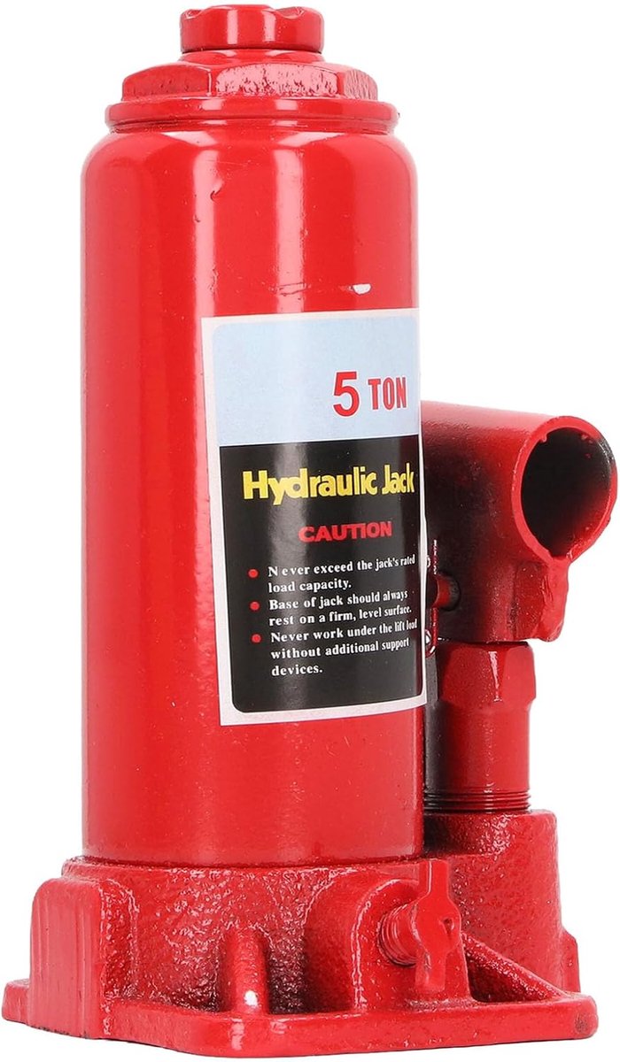 Hydraulische Krik - Fleskrik - Auto Onderhoud - Veiligheidsventiel - 5 Ton - Rood