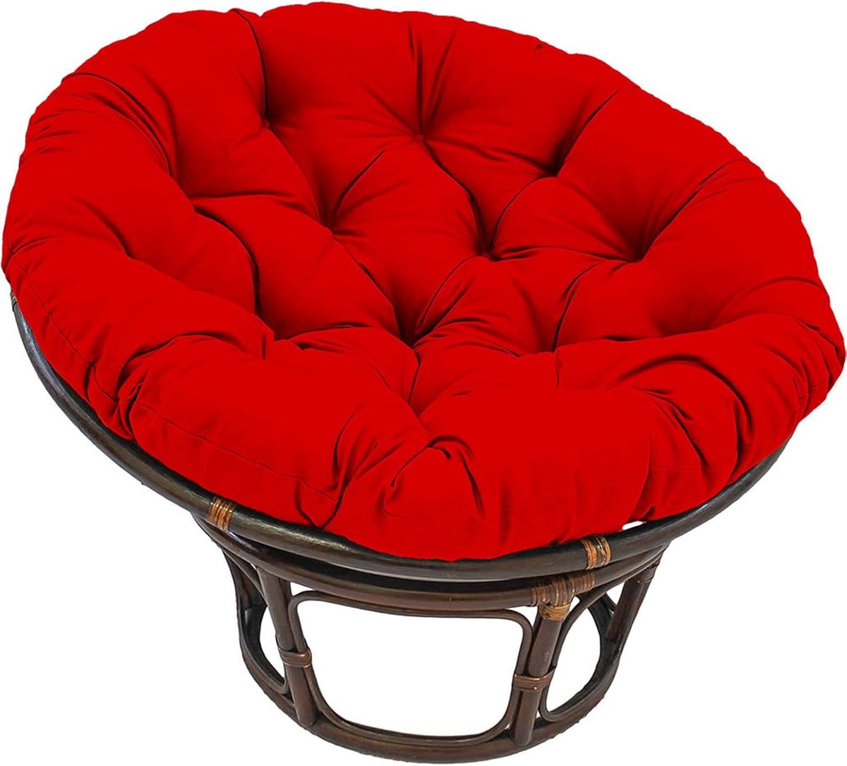 Papasan Stoelkussen - Hangstoel Kussen - Buiten Ontspannen - Waterafstotend Stof - 90 cm - Rood