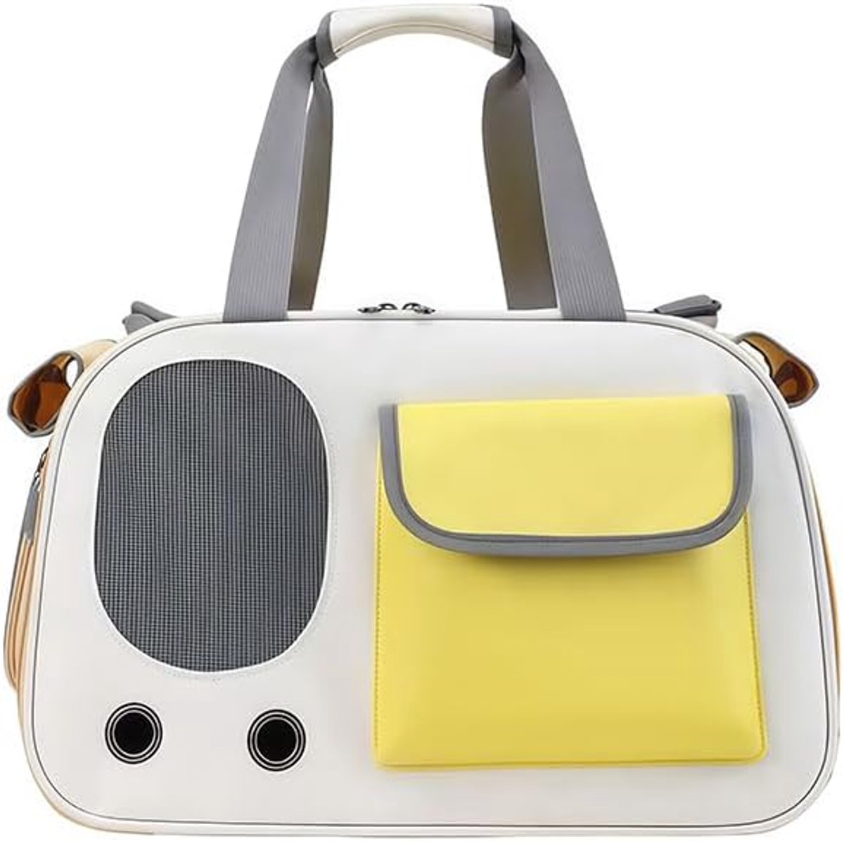 Huisdier Reistas - Kattentas Hondentas - Veilig Vervoer - Ademend Gaas - Tot 5 kg - Beige/Geel