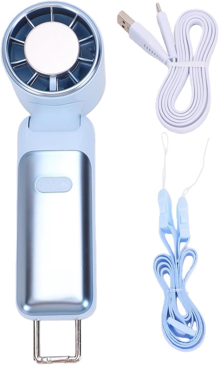 Persoonlijke Ventilator - Draagbare Koeler - Buiten Verkoeling - 6 Snelheden Display - 4000mAh Batterij - Blauw