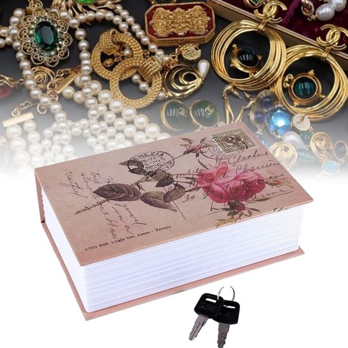 Book Safe Storage Box - Secret Safe with 2 Keys - Money Cash Jewelry Lock