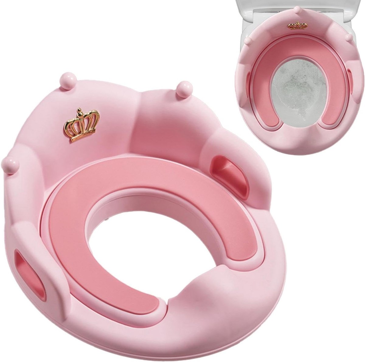 Kindertoilet met potje - Zindelijkheidstraining stoel - Kinderen leren - Antislip ontwerp - 39x35 cm - Roze