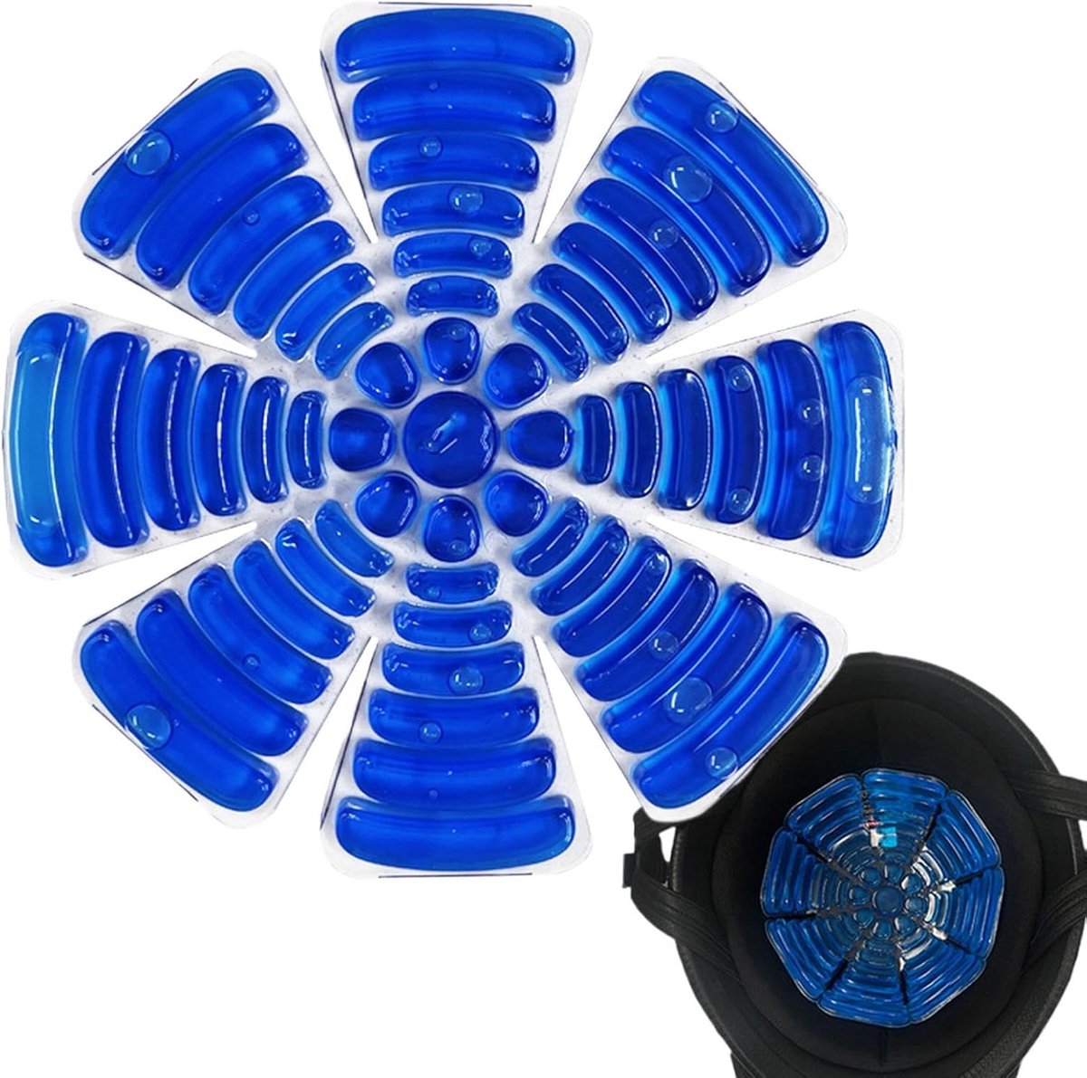 Hoed Koelkompres - Helm Koeling - Outdoor Activiteiten - Herbruikbaar Systeem - 25 x 25 cm - Blauw