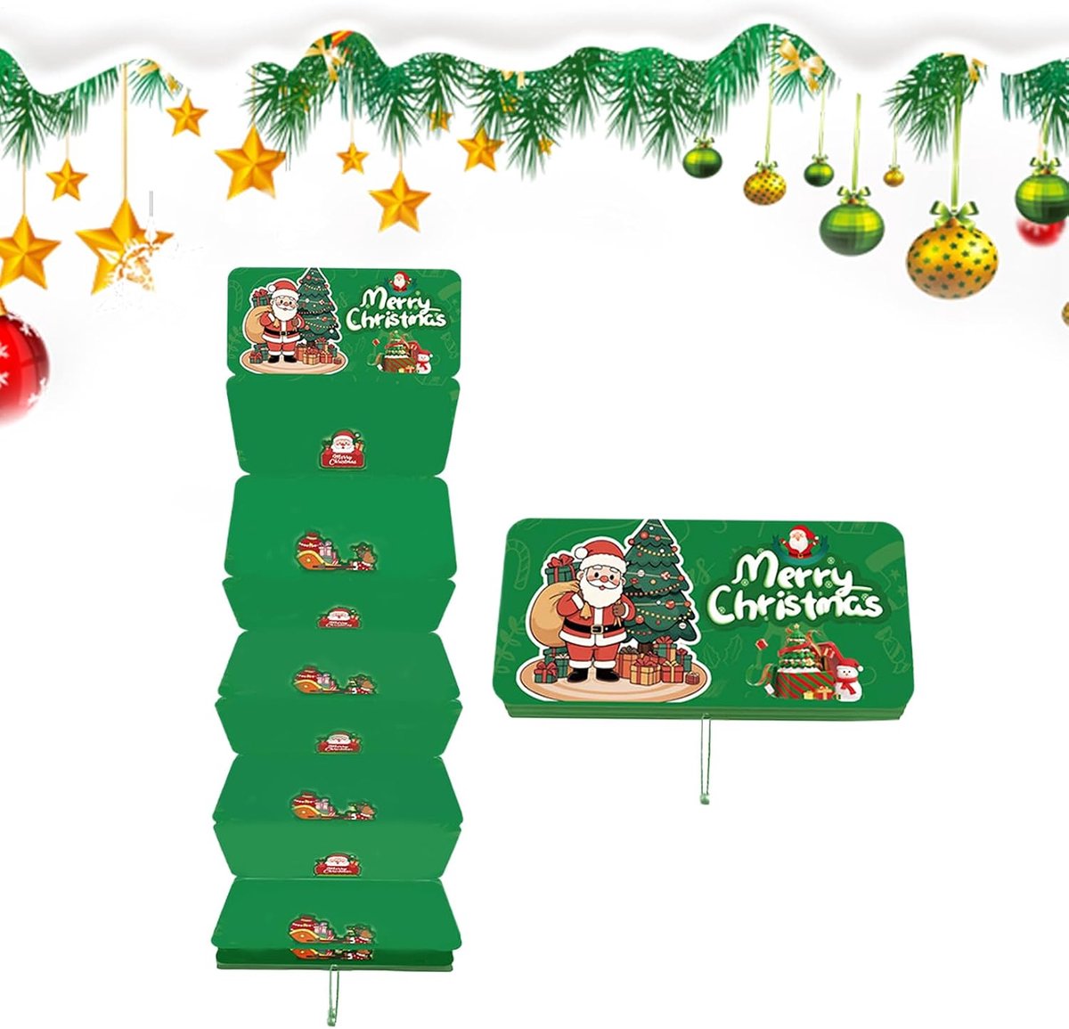 Geldhouders - Geldopslag - Feestelijke Geschenkpresentatie - 10 Organisatie Slots - 99 x 17 cm - Kerstthema