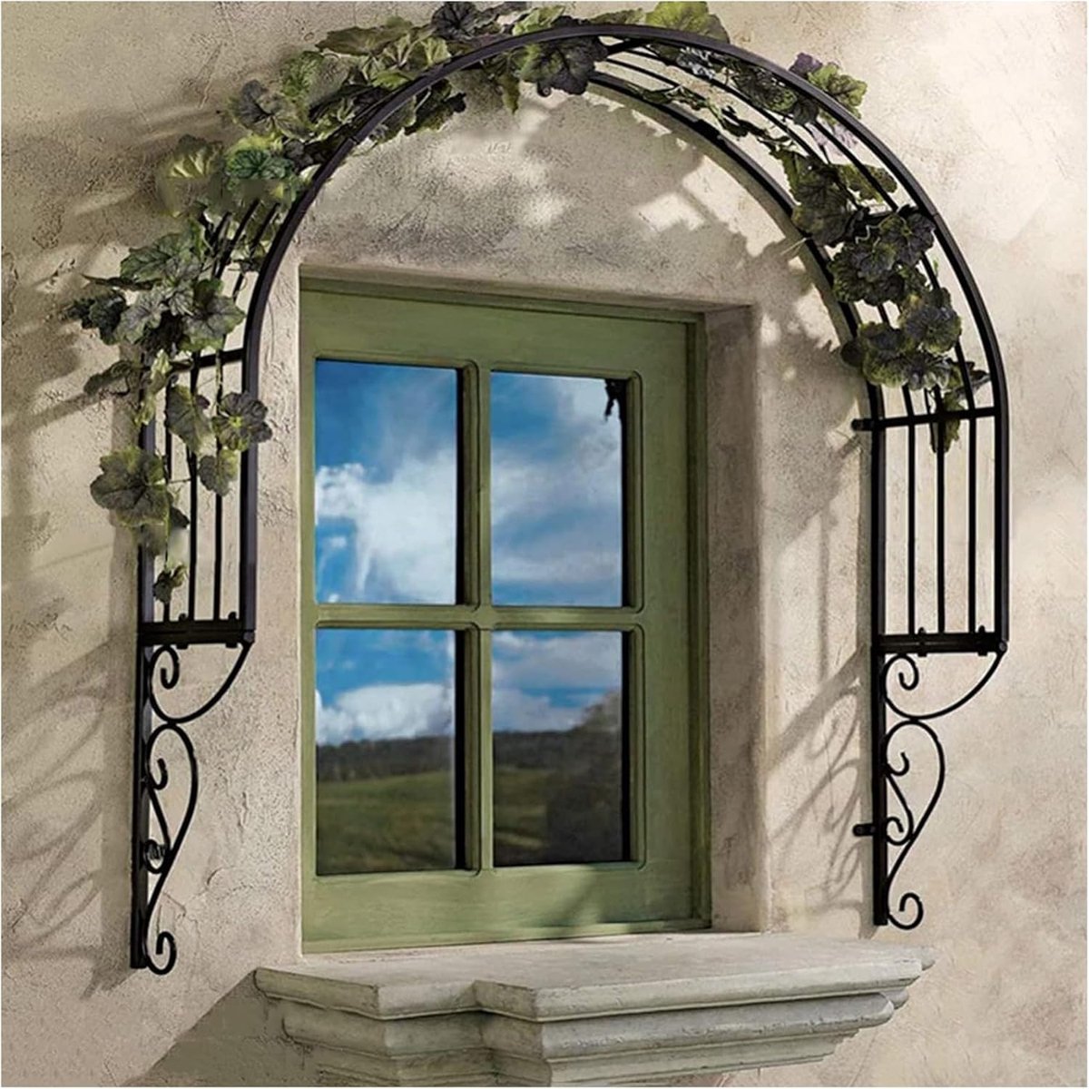 Bruiloftsboog Metaal - Pergola Tuin - Bloemen Display - Weerbestendig Frame - 100 x 25 x 90 cm - Zwart