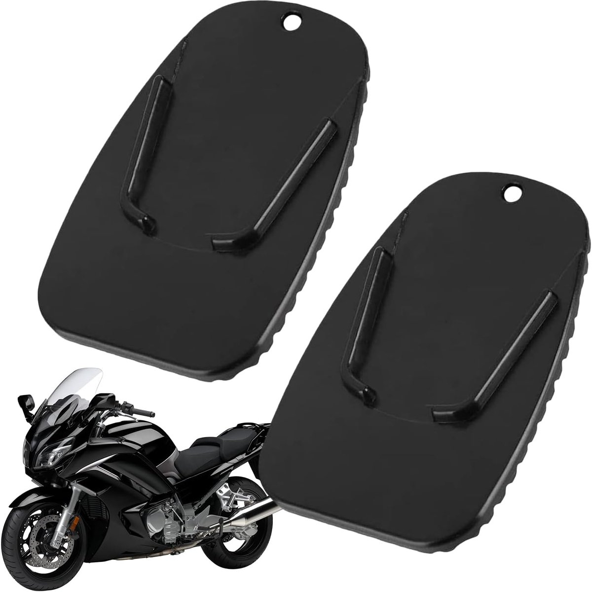 Motorfiets Pad - Parkeerhulp - Stabiel Parkeren - Universele Pasvorm - 9x6cm - Zwart