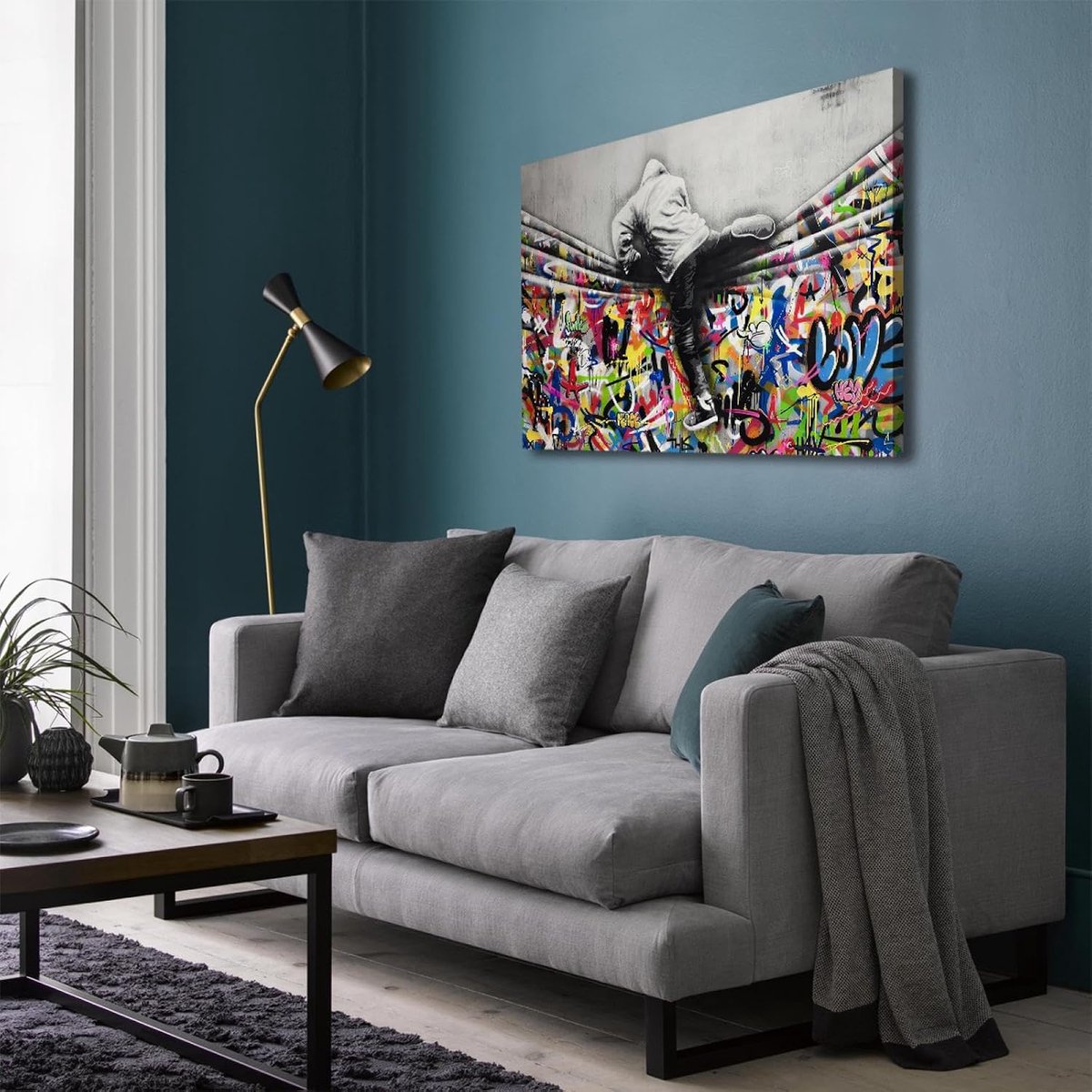 Canvas Kunstwerk - Muurdecoratie Abstract - Woonkamer Aankleden - Klaar om op te hangen - 80 x 110 cm - Abstract