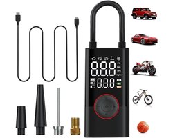 Luchtpomp - Bandenpomp Compressor - Banden Oppompen - 150PSI Digitaal Display - Compact Draadloos - Zwart