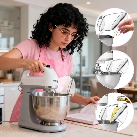 Mengkom Gietschild - Mixer Accessoire - Schoon Bakken - Universele Pasvorm - 19 cm - Meerkleurig — afbeelding 2