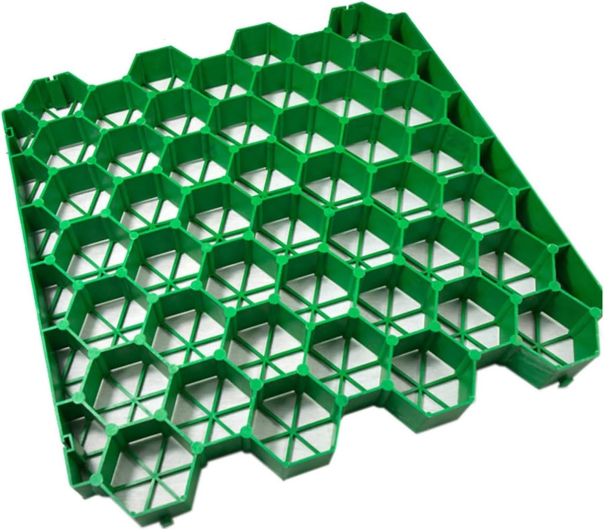Grasrooster straatstenen - Gazonversterking terras - Bodem stabiliseren - Duurzame groene mat - 4 stuks 1 m² - Groen