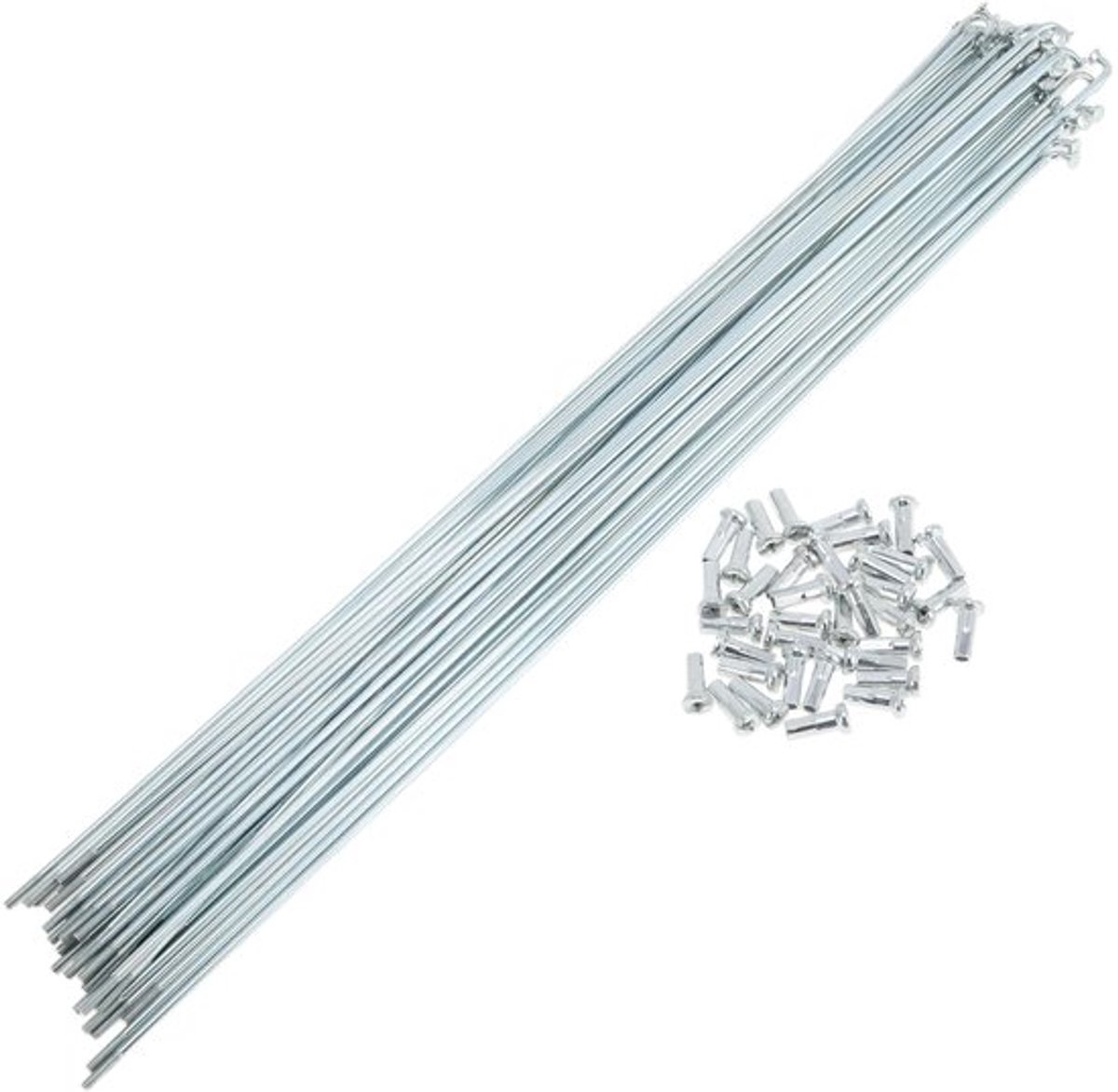 NTHProducts - Fietspaken - 36 Set 14G - Galvanized Carbon Steel - Silver Tone