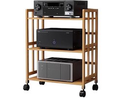 Audiomeubel - Stereokast mediarek - Opbergen apparatuur - Verstelbare plankhoogte - 55 x 38 x 88 cm - Niet gespecificeerd