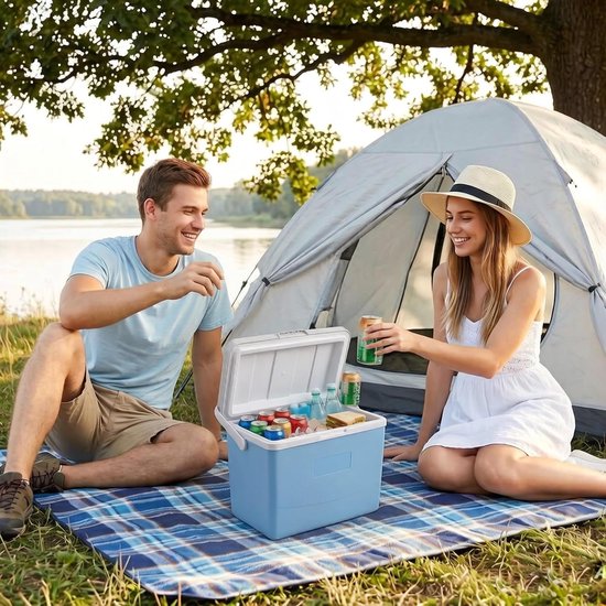Kleine Koelbox - IJskist Drinkkoeler - Outdoor Picknicks - Geïntegreerd Handvat Slot - 3L - Blauw — afbeelding 3
