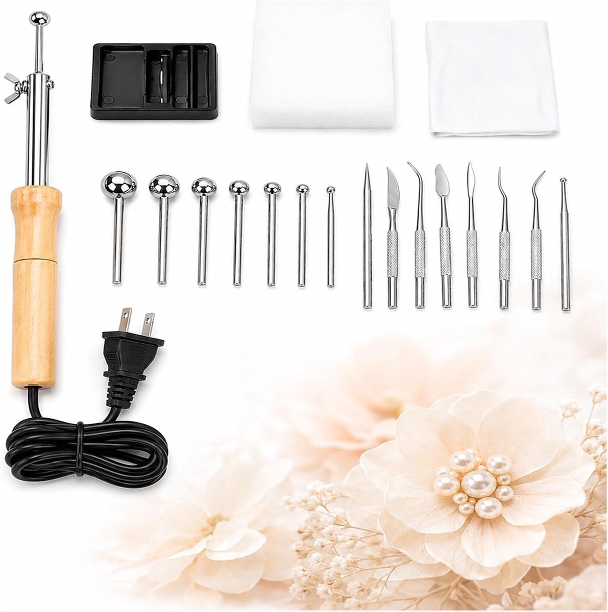 Strijkbout Set - Bloemen Maken Tool - Stoffen Bloemen Vormen - Vaste Temperatuur - 15-delige set - Niet gespecificeerd