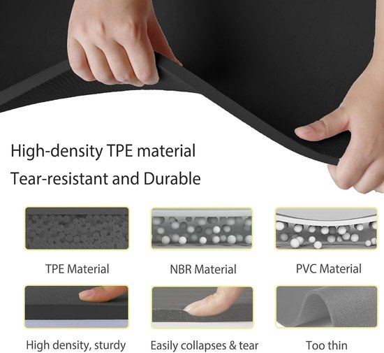 Yoga Mat XXL - TPE - 10mm Dikte - Antislip - Voor Thuis en Sportschool — afbeelding 5