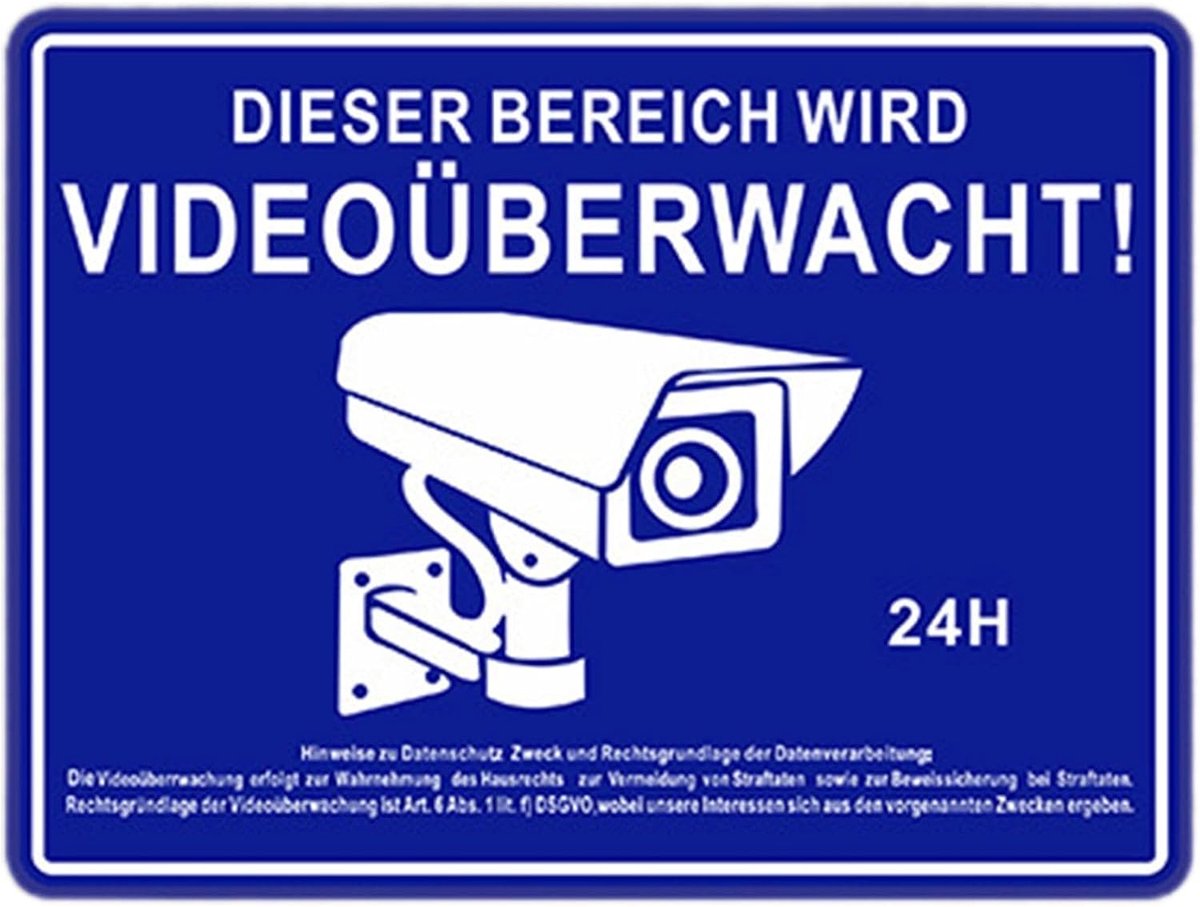 Bewakingsbord Stickers - Waarschuwingsbord Camera - Eigendom Beveiligen - Zelfklevend PVC - 178 x 178 cm - Geel