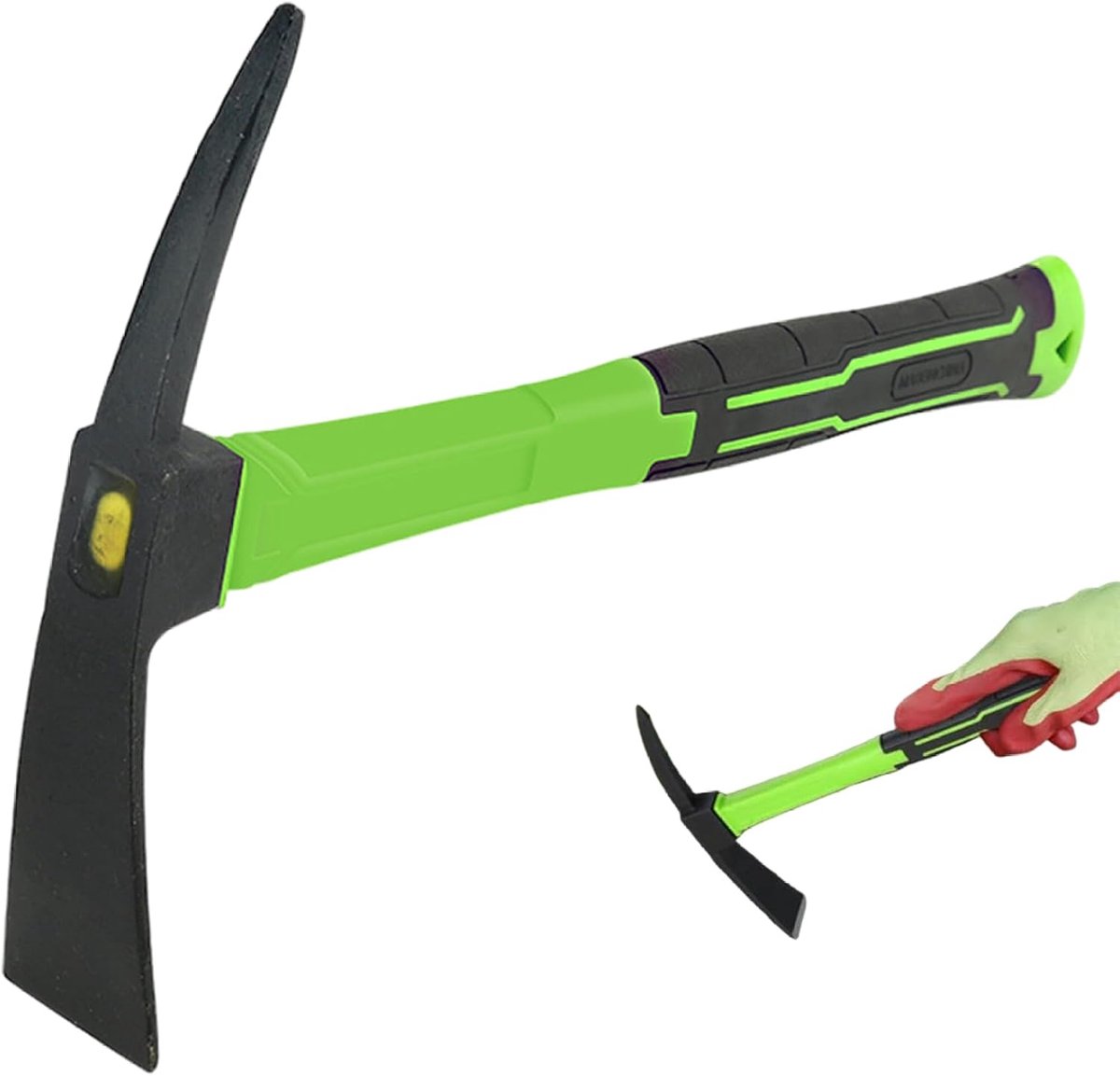 Tuinschoffel - Pickaxe Mattock - Tuinwerk - Ergonomische antislip handgreep - 45 cm - Groen