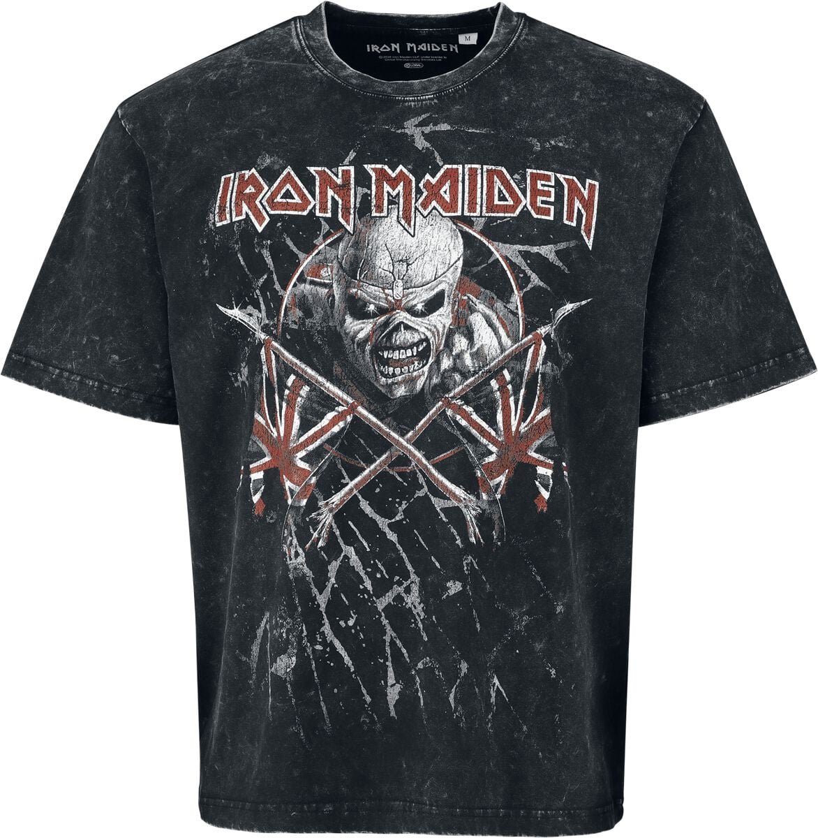 Iron Maiden Crossed Flags Heren T-shirt - antraciet - L