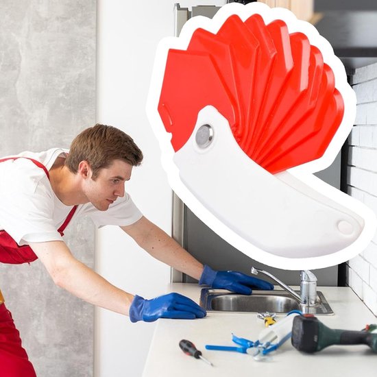 Kit Gereedschap - Voegenspuit Kitspatel - Kitranden Afwerken - 9-in-1 Inklapbaar Ontwerp - 15 cm - Rood — afbeelding 5