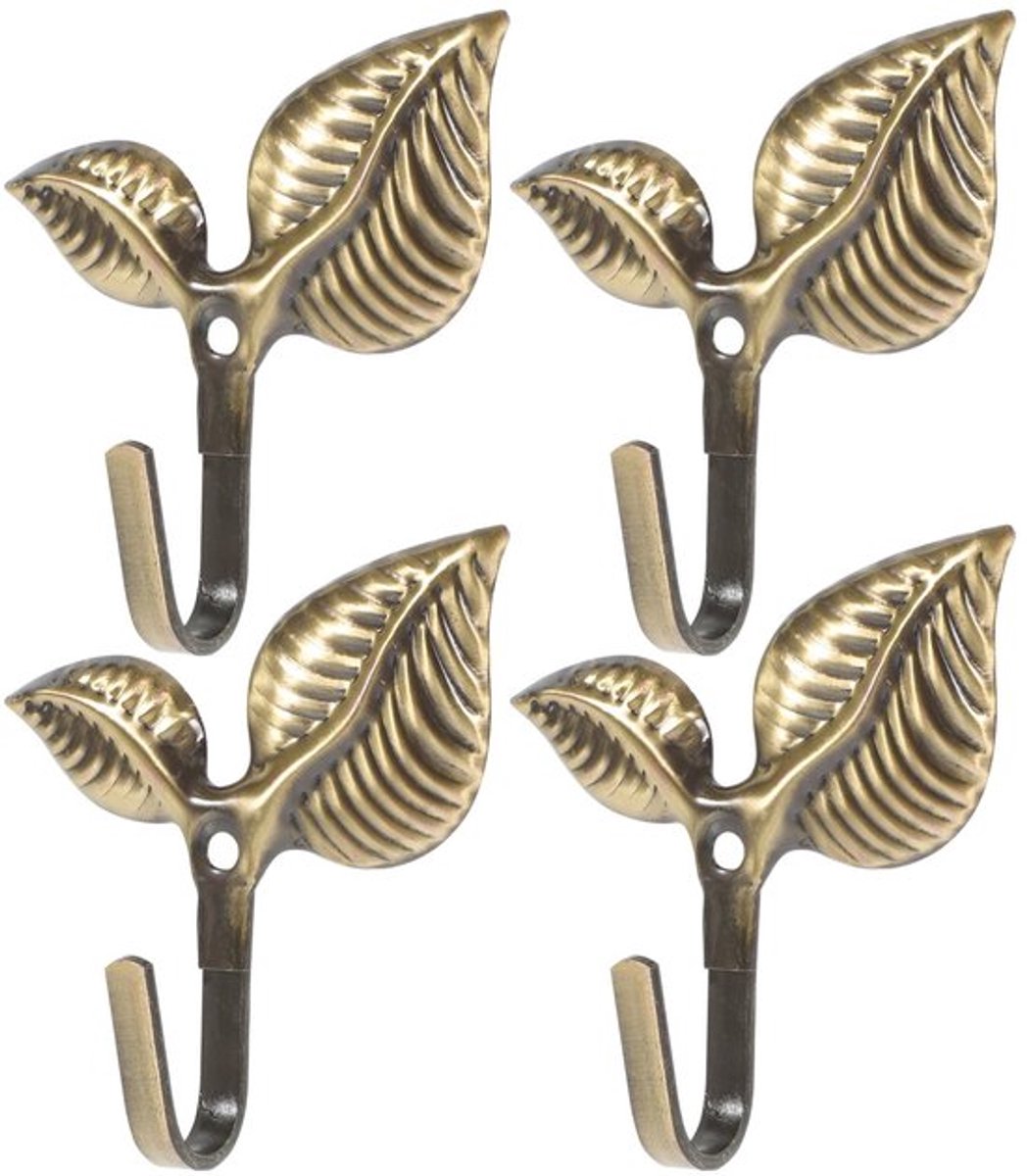 IMstore - Wandhaak Bladvorm - Vintage Wandhaken - Antiek Bruin - Decoratieve Haak