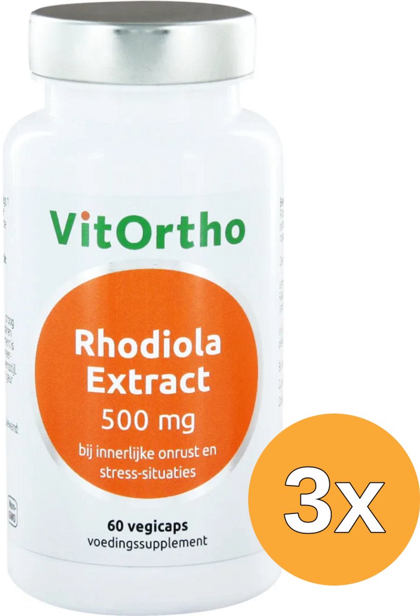 3x VitOrtho Rhodiola extract 500 mg (60 vega capsules)