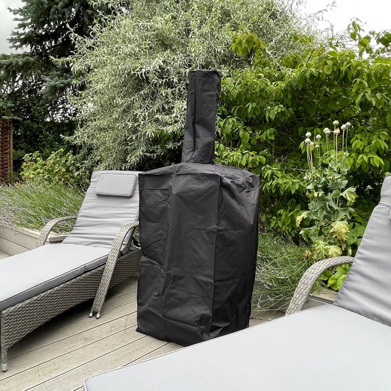 Buiten pizzaoven & hoes - matzwart - 156x64x43cm - incl pizzasteen — afbeelding 2