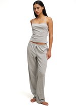 Dore & Rose - Pyjama Dames - Cami SleepSet - 92% Cotton & 8% Elastane- Lichtgewicht - Extreem Zacht - Light Grey - S