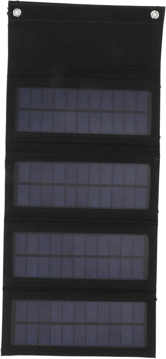 SnelShoppen - 40W Vouwbaar Zonnepaneel - 4 Wegen Draagbaar Monokristallijn Zonnepaneel Oplader voor Buiten, Kamperen, Wandelen (Zwart)