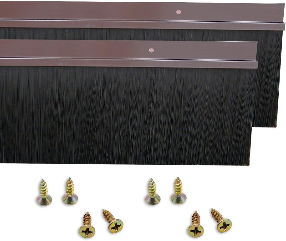 SnelShoppen - 2 stuks Brush Seal, Stripborstel, 1000mm x 100mm, H-vormige Aluminium Legering Deurslot met Nylon Borstel voor Effectieve Afsluiting