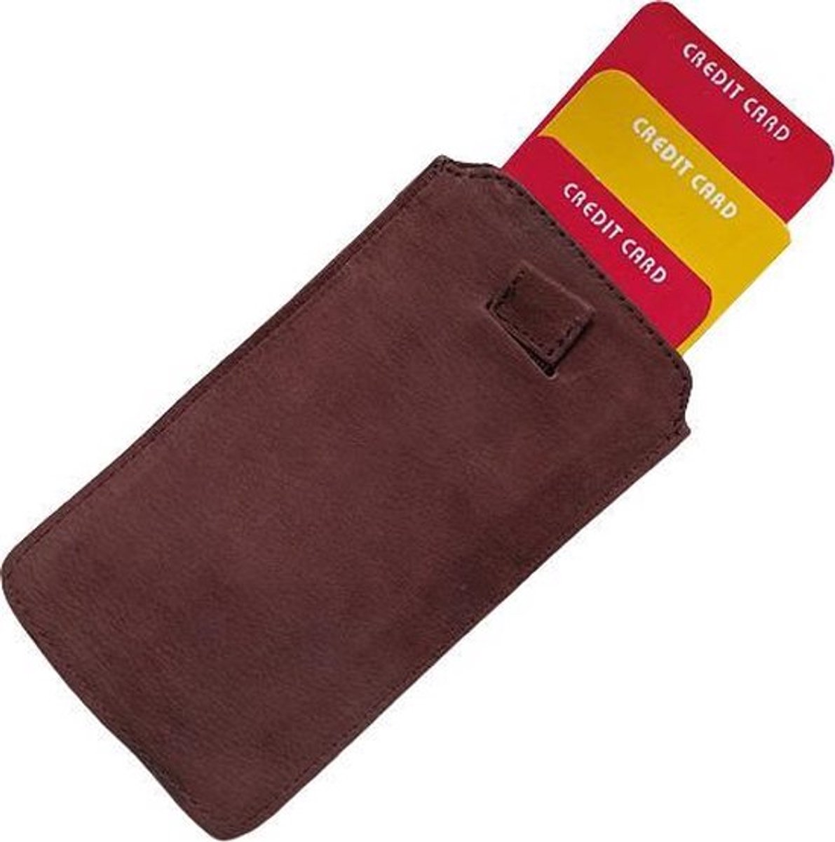 Creditcardhouder Leer - Bruin - Suede - Portemonnee - Wallet - Pasjesmapje - OV kaarthouder - Pasjeshoes