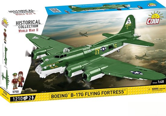 Kopak van de COBI Boeing B-17G Flying Fortress bouwdoos, schaal 1:48, met productinformatie.