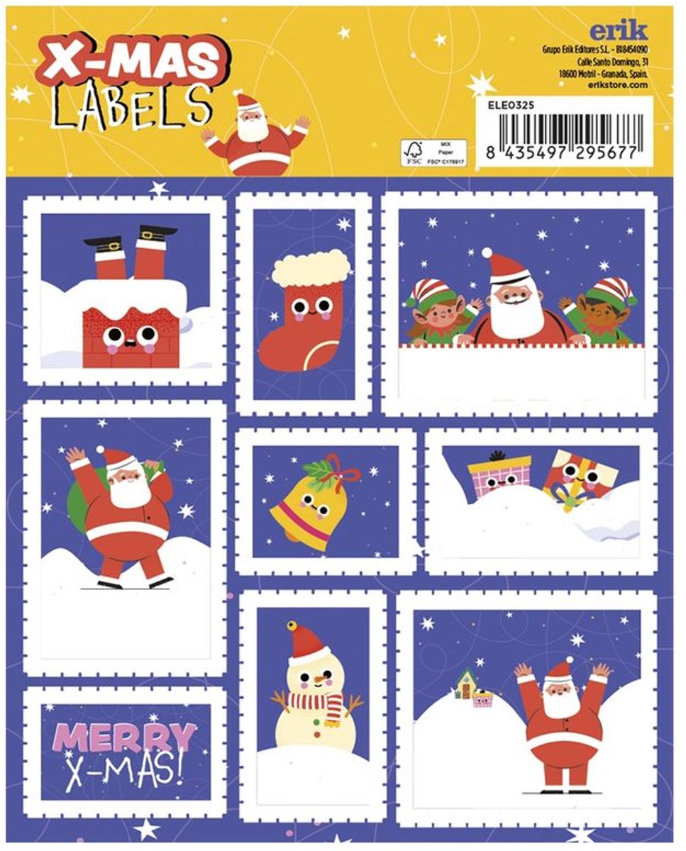 Grupo Erik - Christmas Santa Claus Stickers Zelfklevende etiketten - Multicolours