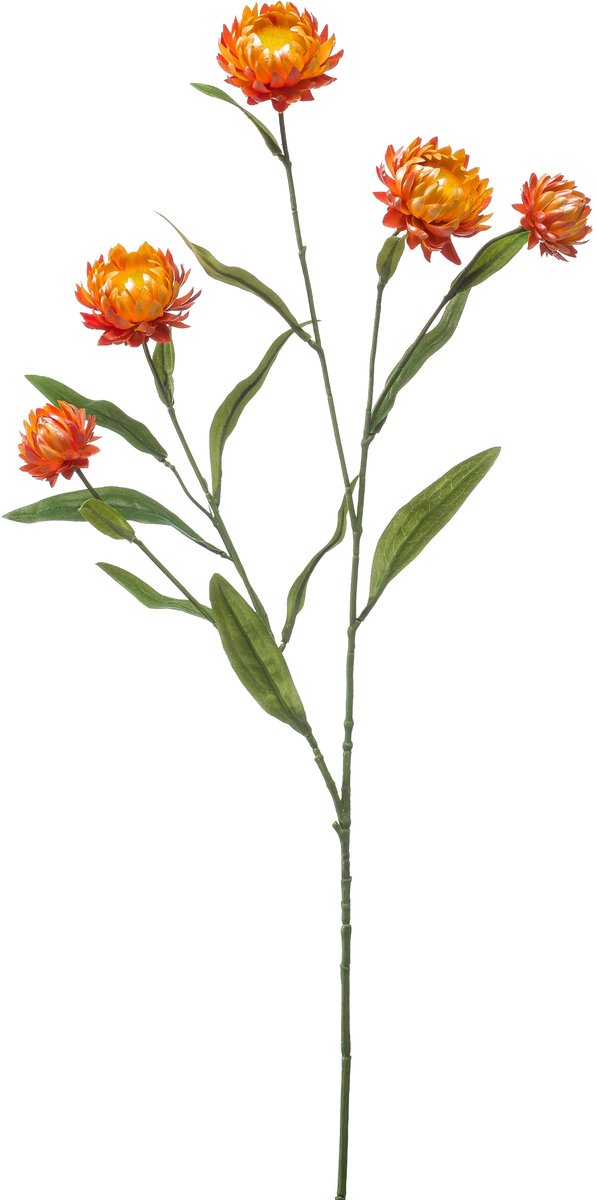 Emerald Kunstbloem Strobloem 70cm oranje - Kunstplant voor binnen