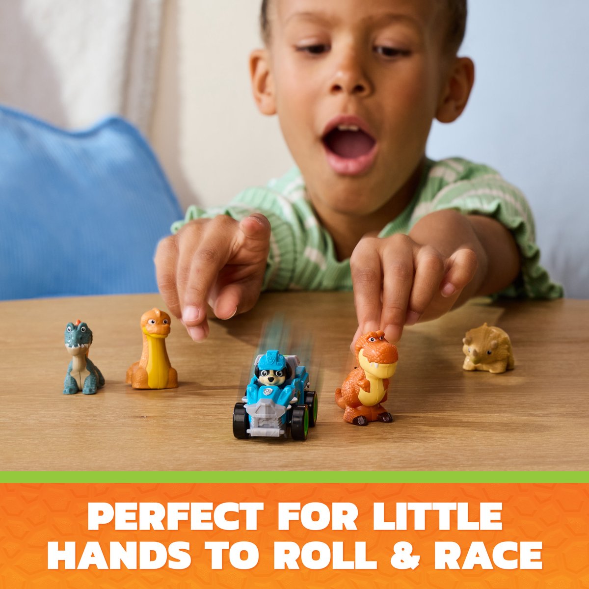 PAW Patrol - De Dino Film - Pup Squad Dino Crew met unieke Rex Pup Squad Racer en 4 dinosaurusfiguren — cadeau in Spellen & Speelgoed - foto 6