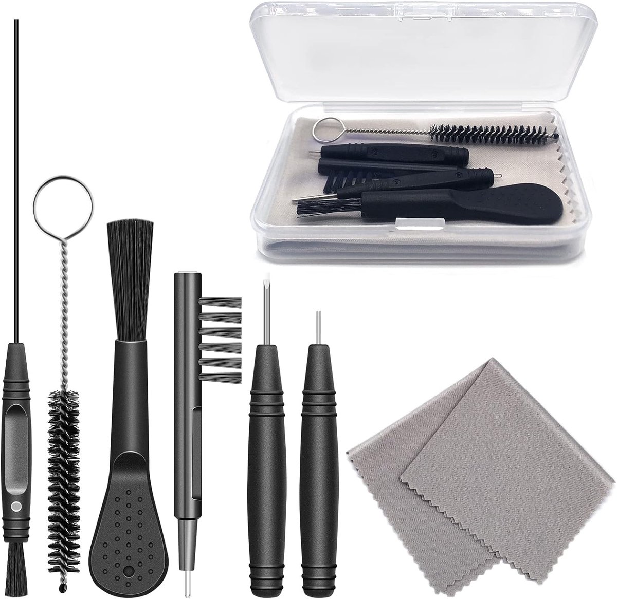 Reinigingssets voor hoortoestellen, reinigingsgereedschap voor hoortoestellen, gehoorapparaatborstels, draad voor reiniging, reinigingsset voor gehoorapparaat, accessoires met etui, geschenken voor