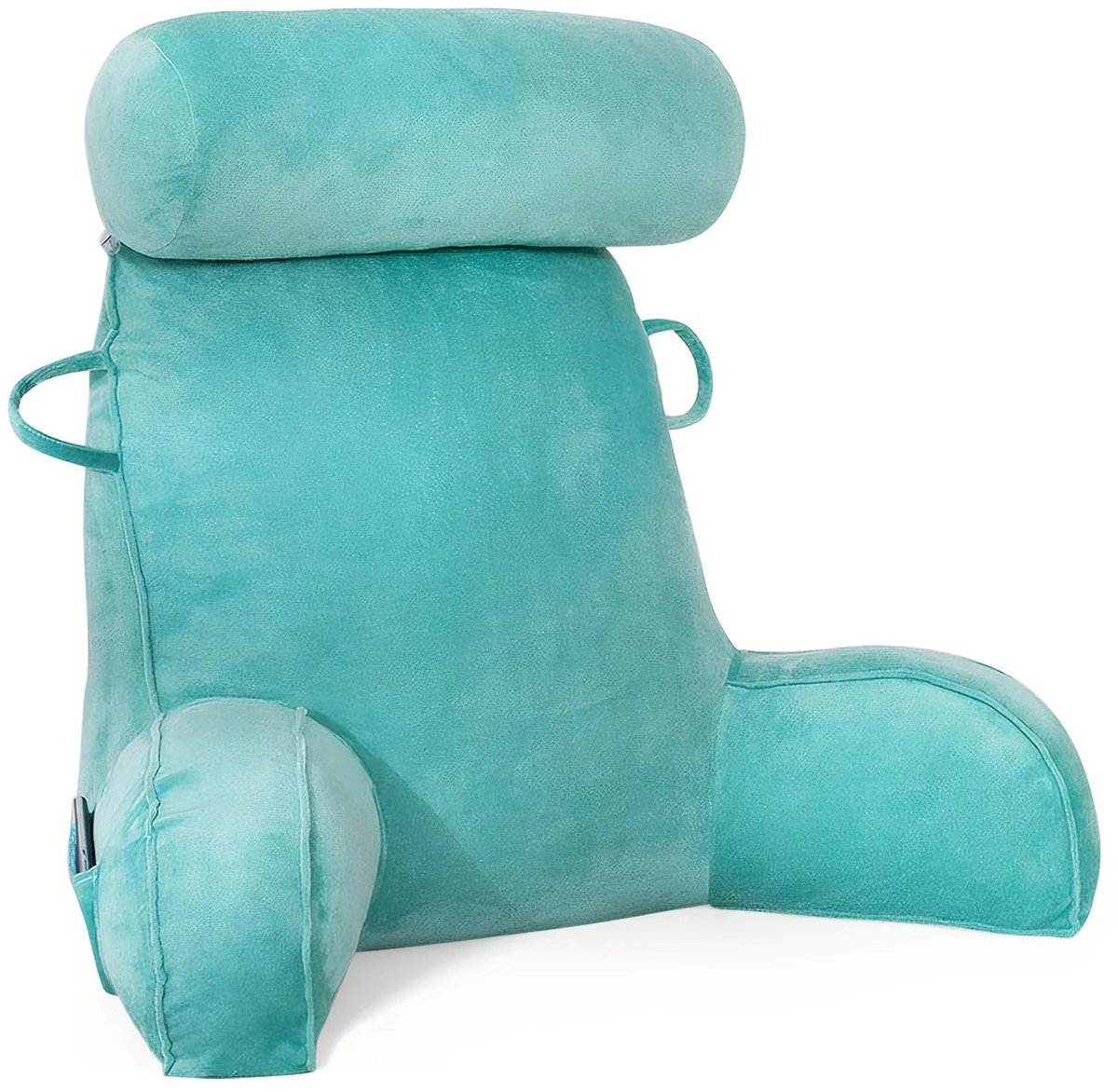 M-Goods – XXL Leeskussen met Armen – Ergonomisch Rugkussen voor Bed & Bank – Hoofd- en Neksteun – Zacht Loungekussen voor Lezen, Gamen & TV Kijken – Blauw