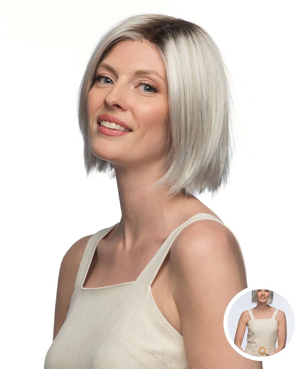 Estetica Designs Lumi Synthetisch Haarwerk - Swiss Lace, Silversun RT8, Kantenfront