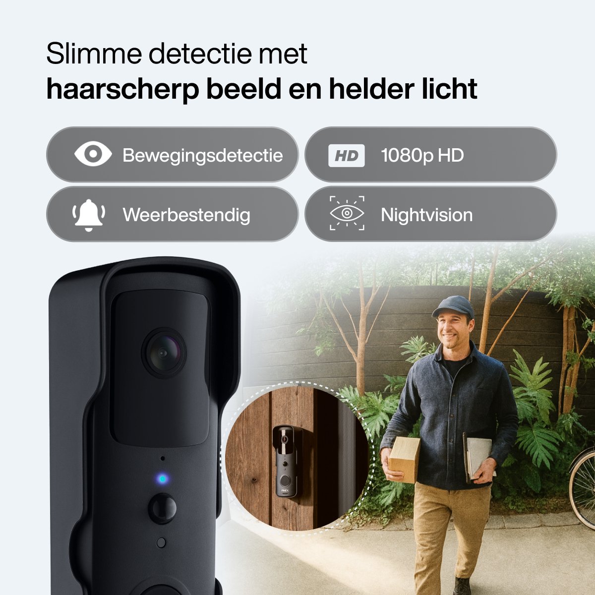 Finex Video Deurbel - Inclusief binnenbel, SD kaart 32GB & batterijen - Dag en nachtmodus - T-ring geluid - Zonder abonnement - Draadloze deurbel - Deurbel met camera — cadeau in Elektronica - foto 8