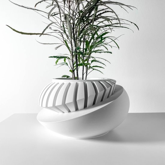 Skushy Luxar Bloempot - Moderne Designpot voor Kamerplanten - Sculpturale Plantenpot voor Woonkamer en Kantoor - Premium Woondecoratie