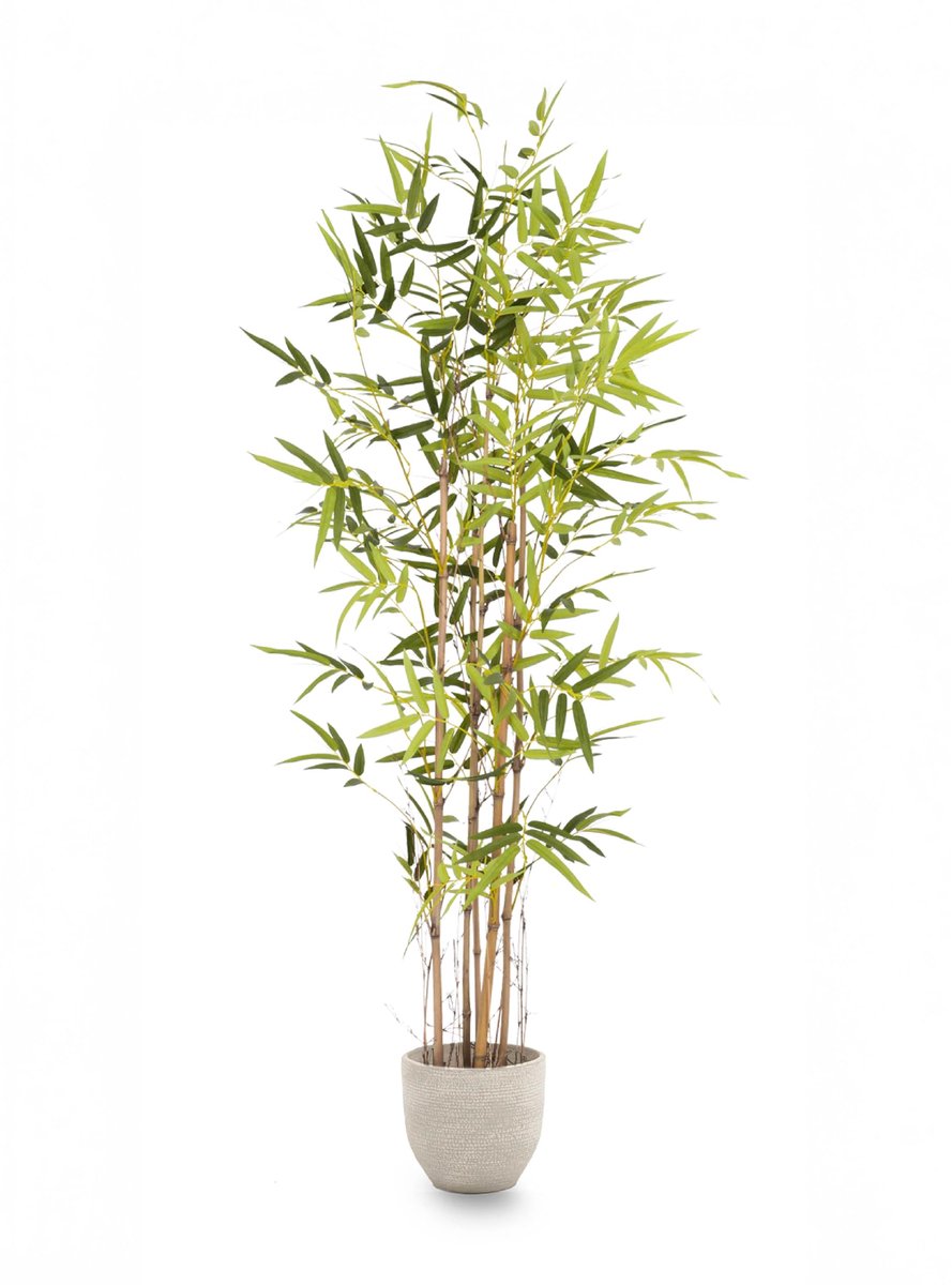 SnelShoppen - Kunstmatige Bamboeplant 150 cm - Realistische Decoratieve Boom met Natuurlijke Buizen - Perfect voor Binnen - Bloempot met Kunststof Sok