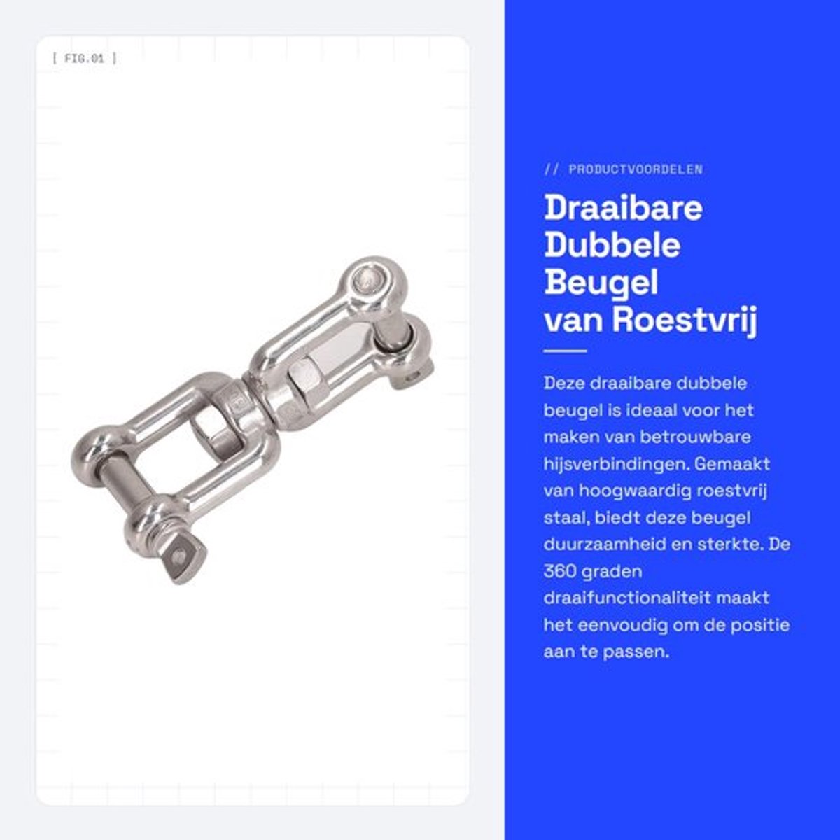 Draaibare Dubbele Beugel van Roestvrij Staal