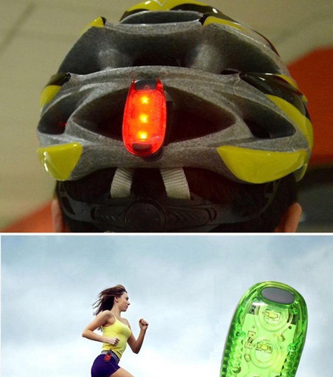 Achterlicht: Rood + Blauw Multifunctioneel LED-nachtlampje voor rugzakken, hardlopen, armverlichting en fietshelmverlichting