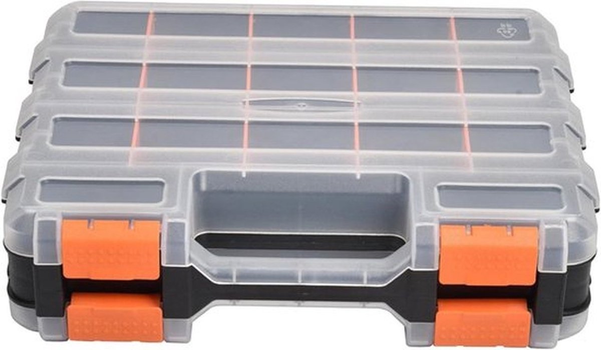 Schroef Organizer Doos - Opbergkoffer Onderdelen - Gereedschap Sorteren - Dubbelzijdig Ontwerp - 33x28x9 cm - Meerkleurig