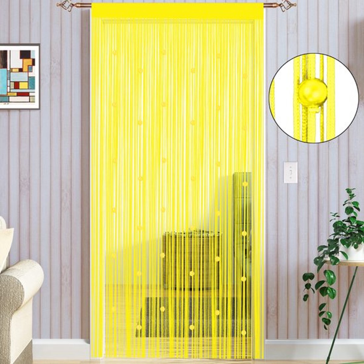 Kralengordijn 90 x 200 cm - Vliegengordijn - Insectenbescherming - Deurgordijn - Decoratief gordijn - Kunststof kralen 10 mm