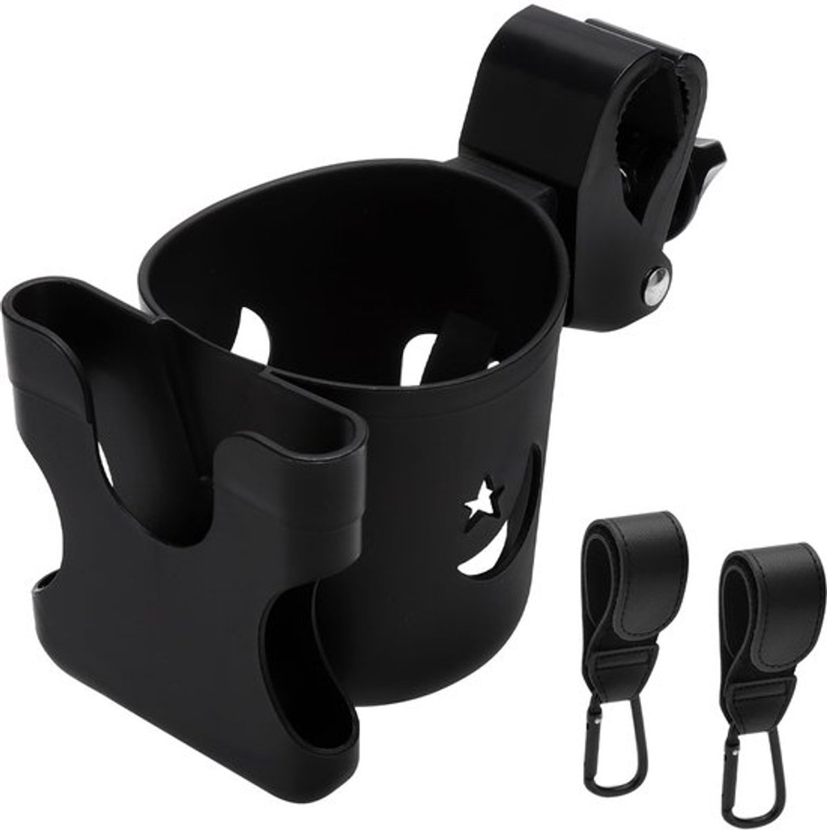Bekerhouder voor Kinderwagen met 2 Haken - Draaibare Flessenhouder en Accessoires
