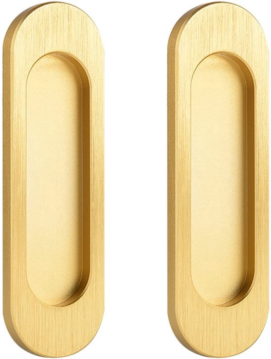 Schuifdeurhandgrepen 2 Stuks - Zelfklevend - Aluminium - Ovaal - Voor Schuifdeuren/Ramen/Kasten - 100 mm - Handgrepen